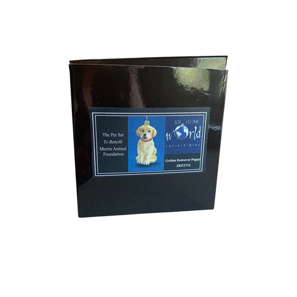 Joy To The World Golden Retriever Dog Puppy Handcrafted Christmas Ornament Box - Picture 7 of 9